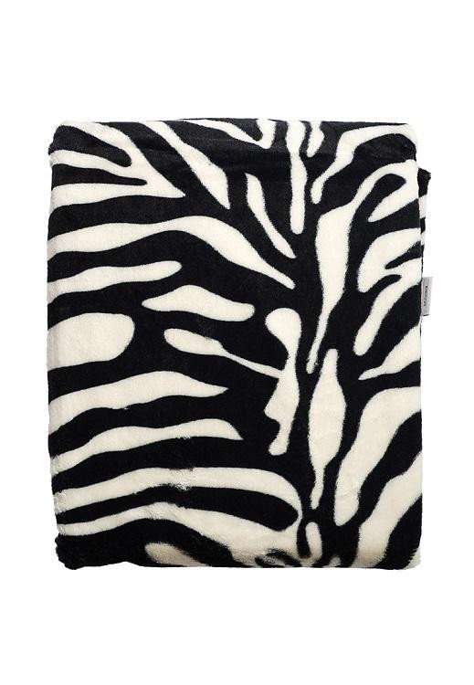 Покрывало из искусственного меха CLORIS ТИГР черно-белое 220х240