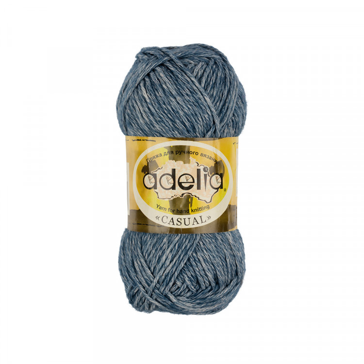 Пряжа ADELIA CASUAL №09 синяя 72% хлопок, 28% акрил, 10 шт х 50 гр, 130 м +/- 6 м