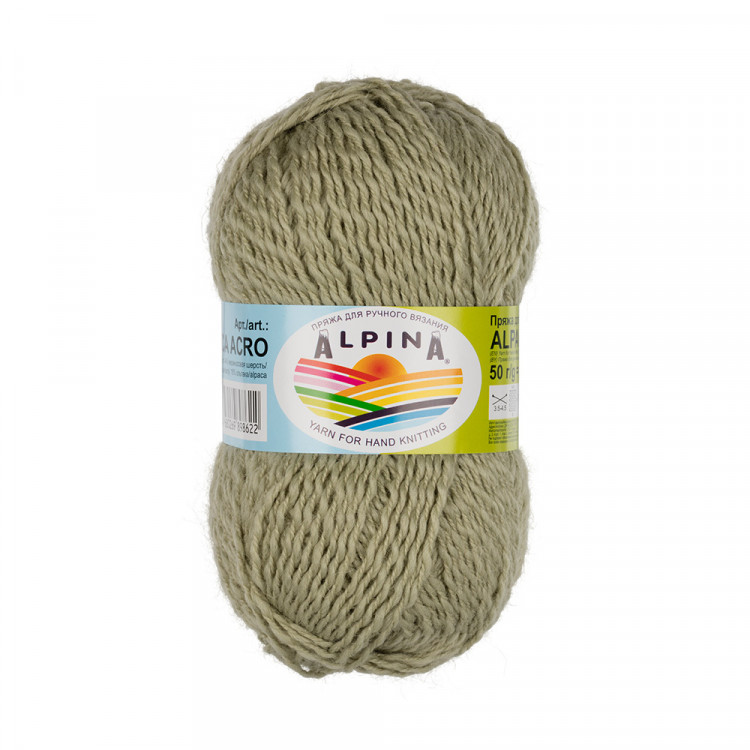 Пряжа ALPINA ALPACA ACRO №04 светло-зеленая 44% мериносовая шерсть, 38% акрил, 18% альпака 4 шт х 50 гр, 150 м +/- 7 м