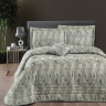 Покрывало с наволочками жаккардовое KARNA MONDI зеленовато-серое 260х270
