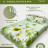 Покрывало из сатина стеганное с вышивкой DIVA AFRODITA PREMIUM 031 ДИКАЯ ОРХИДЕЯ 220х240 с наволочками 50х70 (2шт)