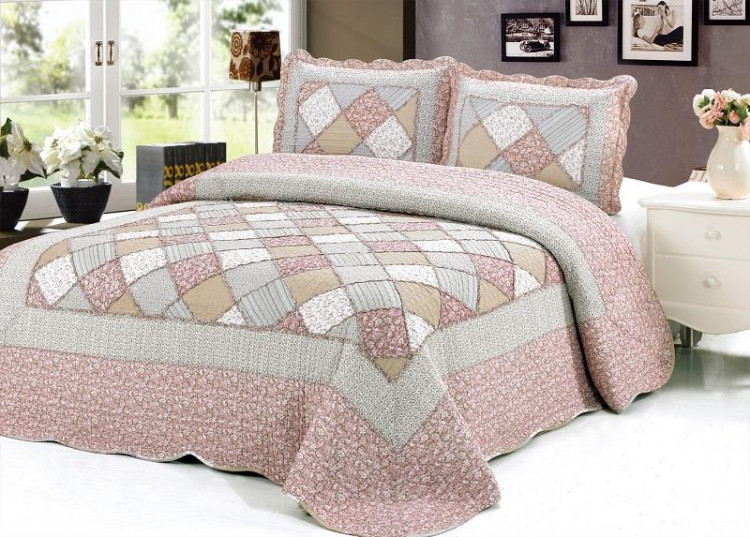 Покрывало хлопковое с наволочками TANGO PATCHWORK PW-27 230х250