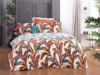 Постельное белье из сатина де люкс SAREV 300TC N082 DEFNE V1-ORANJ 50х70 (4шт) евро