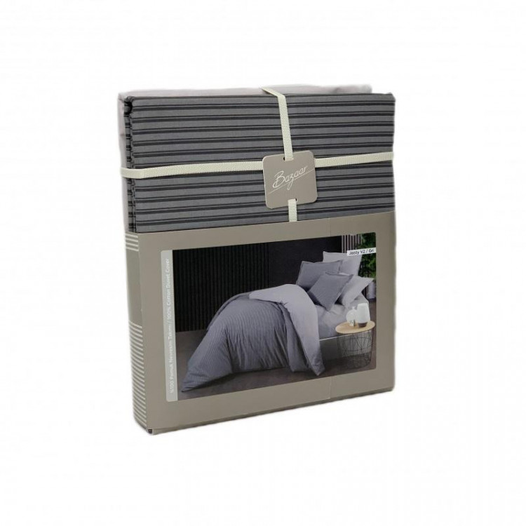 Постельное белье из ранфорса в ПВХ SAREV BAZAAR N306 JAZZY V2-GRI 50х70 (1шт) 1,5-спальное