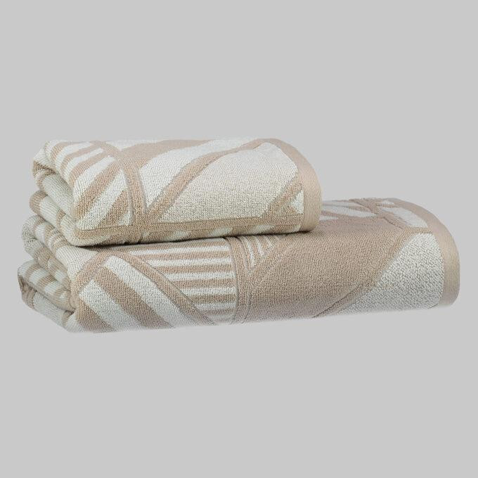 Полотенце махровое хлопковое SAREV H1039 PISA V3-BEJ 50х90