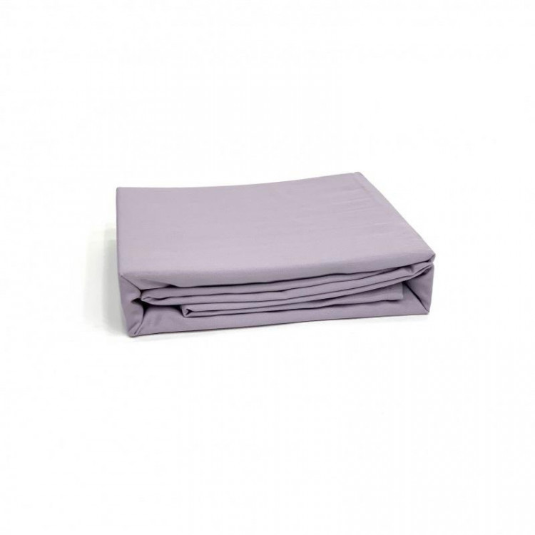 Простыня на резинке из сатина KARVEN P898 светло-лиловая 100х200х33 с наволочкой 50х70