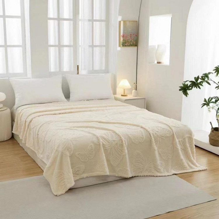 Плед из микрофибры TANGO БАБОЧКИ кремовый 200х220