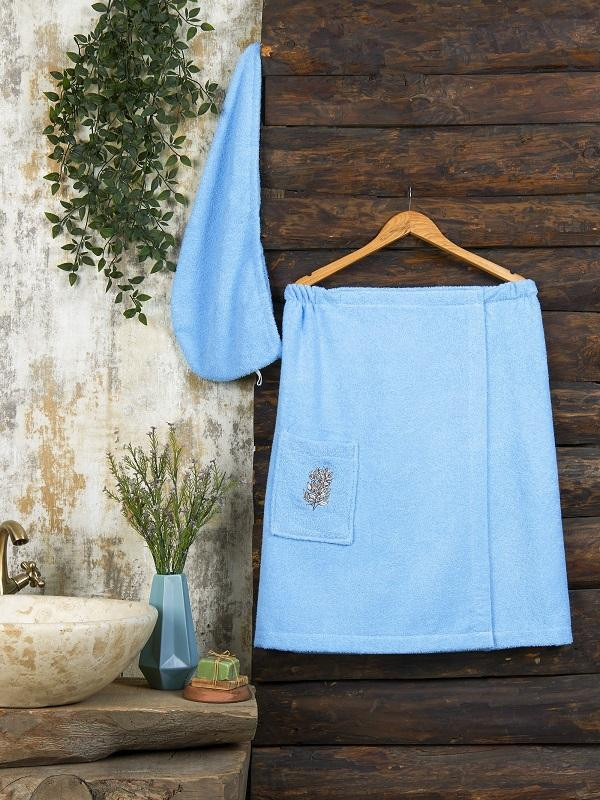 Набор женский хлопковый для ванной и сауны махровый METEOR лиловый