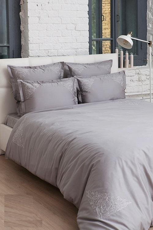 Наволочка из сатина BOVI 06327 CASTELLO серая 50х70