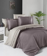 Постельное белье из сатина де люкс KARVEN N044 SERENITY LILAC-BEIGE 50х70 (2шт), 70х70 (2шт) евро