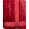 Покрывало из искусственного меха CLORIS с лентой ДЕЛЮКС V2 бордовое 220х240