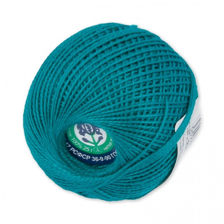 Пряжа СПБ ИРИС №3514 темно-бирюзовая 100% мерсеризованный хлопок 20 шт х 25 гр, 150 м