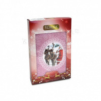 Полотенце махровое хлопковое KARVEN HS1710 REBEKA НОВЫЙ ГОД V4 лиловое 50х90