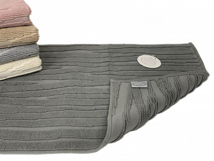 Коврик для ног махровый хлопковый KARVEN KV434 WAY gri 50х80