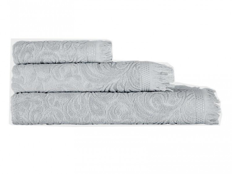 Полотенце из хлопка жаккардовое KARNA ESRA серое 70х140