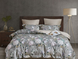 Постельное белье фланелевое из тенсела с простыней на резинке 160х200 ASABELLA Баланс 50х70 (2шт), 70х70 (2шт) евро