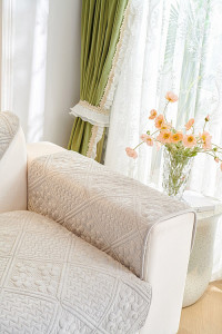 Накидка на подлокотники из велюра TANGO SOFA бежевая 70x90 (1шт)