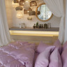 Постельное белье с простыней на резинке 160х200 GERMAN GRASS LILAC BRILLIANT GRASS 50х70 (2шт) 1,5-спальное