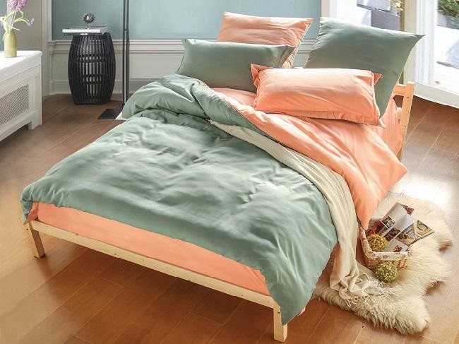 Постельное белье двухстороннее из полисатина ROSETE S-1 2-спальное