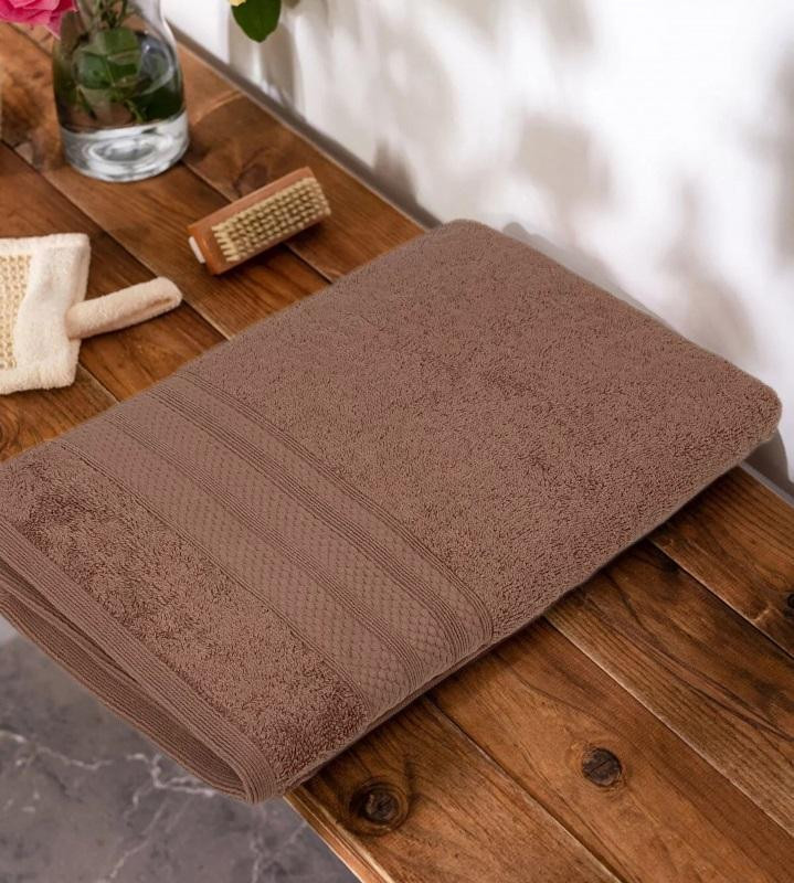 Полотенце махровое хлопковое KARVEN PETEK BORDUR DUZ H5160 LUX COTTON murdum 70х140