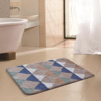 Коврик из микрофибры TANGO RAINBOW ГЕОМЕТРИЯ бежево-синий 40х60
