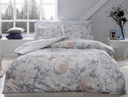 Постельное белье из сатина люкс TAC DELUX PREMUIM DIGITAL SEINE серое семейное