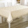 Скатерть жаккардовая с гипюром KARNA KDK кремовая 160x220