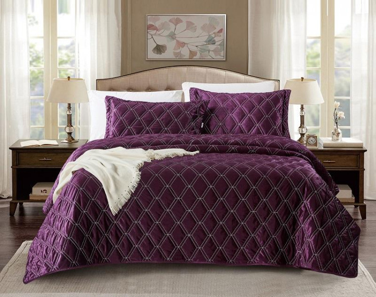 Покрывало с наволочками тонкое велюровое TANGO BACCARA BAC-08 240х260