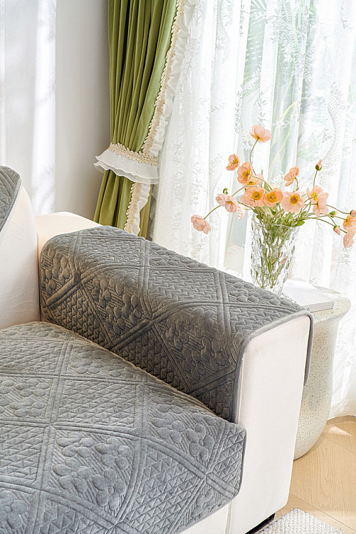 Накидка на подлокотники из велюра TANGO SOFA серая 70x90 (1шт)