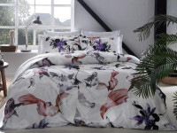 Постельное белье из сатина TAC DIGITAL GAROA бордовое евро