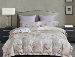 Постельное белье фланелевое из тенсела ASABELLA Зонтики гортензий 50х70 (1шт), 70х70 (1шт) 1,5-спальное