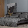 Постельное белье из египетского хлопка с простыней на резинке 180х200 GERMAN GRASS Graphite Allure Grass семейное