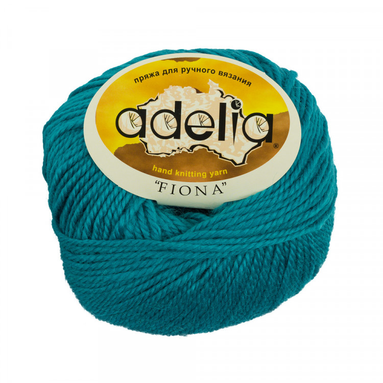 Пряжа ADELIA FIONA №450 бирюзовая 50% шерсть, 50% акрил, 10 шт х 50 гр, 90 м +/- 3 м