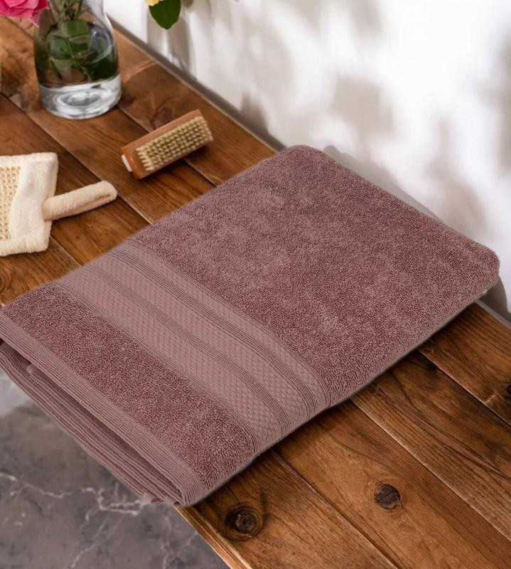 Полотенце махровое хлопковое KARVEN PETEK BORDUR DUZ H5160 LUX COTTON g-kurusu 70х140