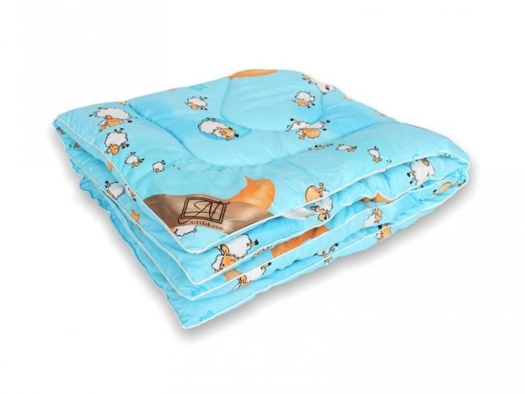 Одеяло детское стеганое из овечьей шерсти АЛЬВИТЕК ОВЕЧКА мультиколор 105x140 теплое