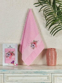 Полотенце махровое DURU розовое 50х90 в коробке