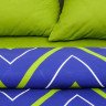 Постельное белье из поплина ЭТЕЛЬ ЗИГЗАГИ зелено-синее семейное