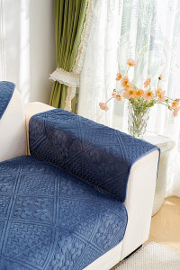 Накидка на подлокотники из велюра TANGO SOFA синяя 70x90 (1шт)