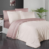 Постельное белье из сатина де люкс KARVEN N044 SERENITY IVORY-POWD 50х70 (2шт), 70х70 (2шт) евро