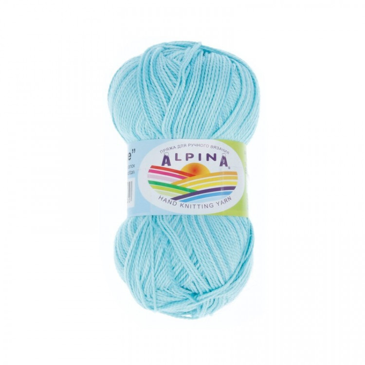Пряжа ALPINA HOLLY MELANGE №08 бирюзовая-темно-бирюзовая 100% мерсеризованный хлопок 10 шт х 50 гр, 200 м +/- 10 м