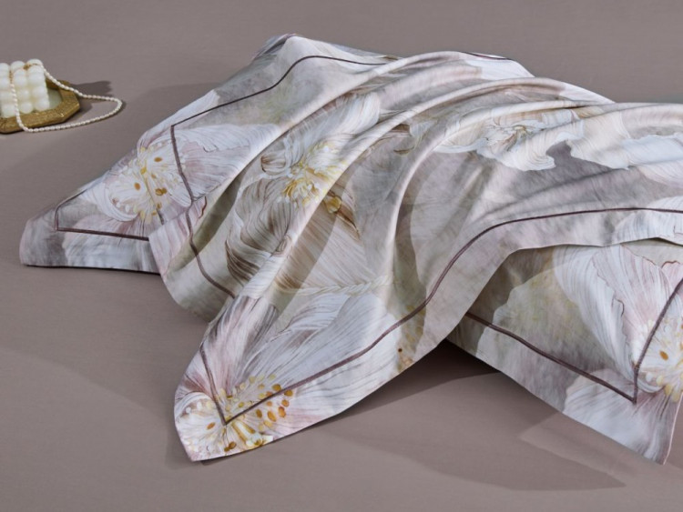 Постельное белье с летними одеялами из египетского хлопка Premium ASABELLA Цветочный шарм 50х70 (2шт) семейное