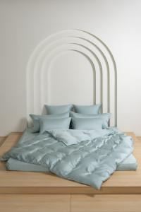 Постельное белье с простыней на резинке 160х200 GERMAN GRASS SEA WAVE BRILLIANT GRASS 50х70 (2шт), 70х70 (2шт) семейное