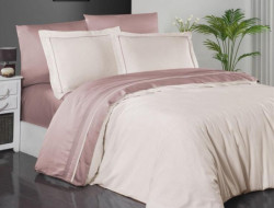 Постельное белье из сатина де люкс KARVEN N045 SERENITY IVORY-PUDRA 50х70 (2шт), 70х70 (2шт) семейное