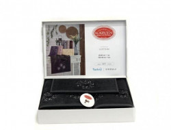 Набор полотенец махровых хлопковых в коробке KARVEN HS1677 KARDELEN V4 антрацит 30х50 (1шт), 50х90 (1шт), 70х140 (1шт)