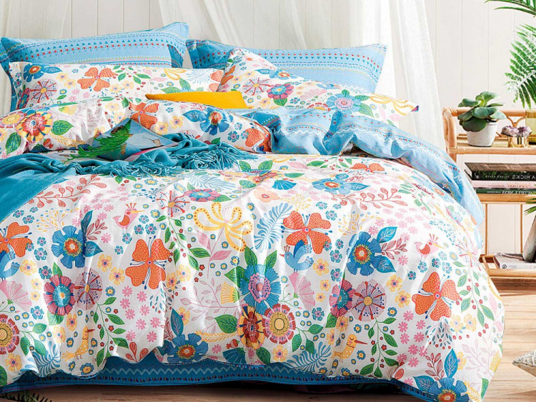 Постельное белье из сатина ASABELLA 1333-4S 50х70 (1шт) и 70х70 (1шт) 1,5-спальное