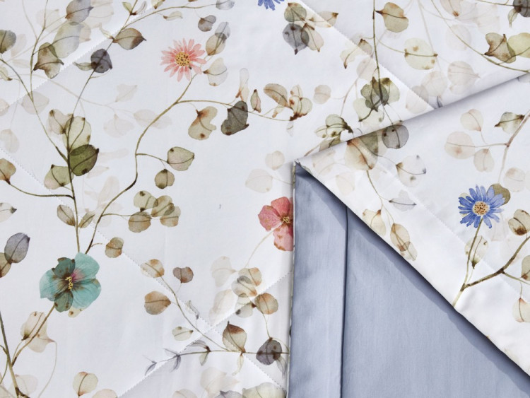 Постельное белье с летними одеялами из египетского хлопка Premium ASABELLA Весенняя симфония 50х70 (2шт) семейное