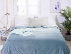 Плед однотонный из микрофибры TANGO SPIGA SP-25 голубой 200х220