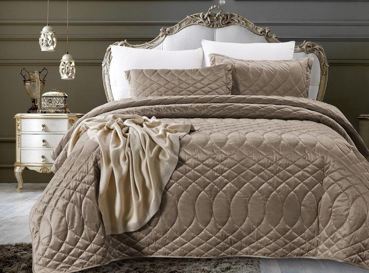 Покрывало с наволочками тонкое велюровое TANGO ROXETTE ROX-02 240х260