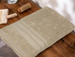 Полотенце махровое хлопковое KARVEN PETEK BORDUR DUZ H5160 LUX COTTON bej2 70х140