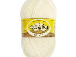 Пряжа ADELIA OLIVIA №01 белая 40% шерсть, 60% акрил, 5 шт х 100 гр, 250 м +/- 10 м
